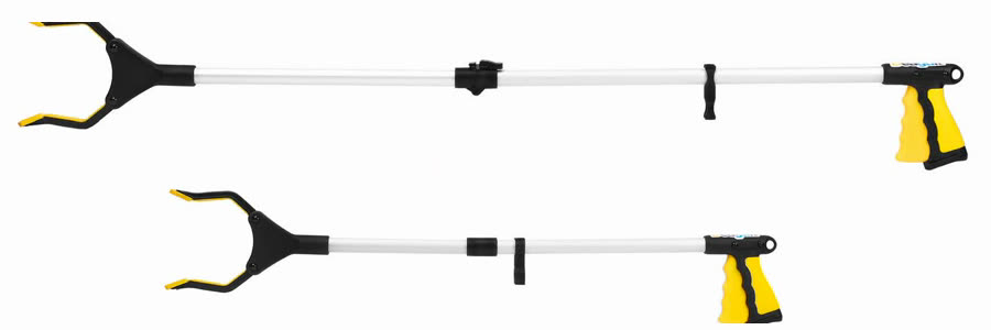 Las dos pinzas Deaguit a escala: la de 112 cm sobre la de 80 cm.